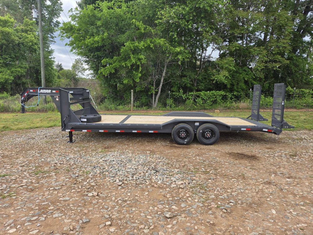 2027 Lamar 102x24 16k Gooseneck Equipment Hauler w/ Winch Plate and Stand-Up Ramps