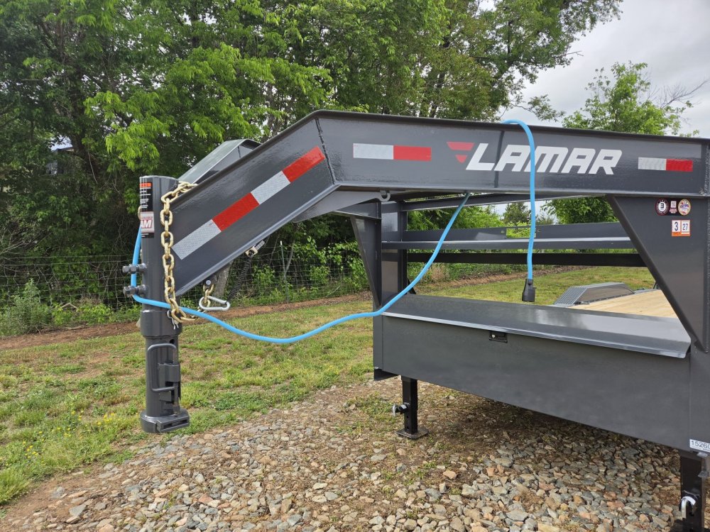 2027 Lamar 102x24 16k Gooseneck Equipment Hauler w/ Winch Plate and Stand-Up Ramps