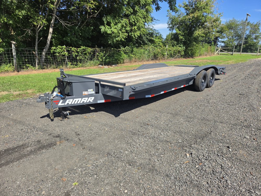 2026 Lamar Trailers 102x24 14k Equipment Hauler w/ Driver Over Fenders, Toolbox and Rhino Ramps