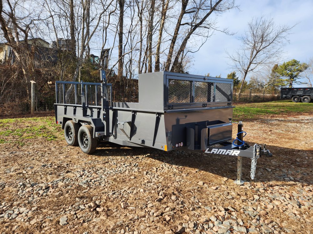 2026 Lamar 83x16 7k Utility w/ 24" Solid Sides, Tool Cage, Fuel Can Rack, Water Cooler Rack and Trim