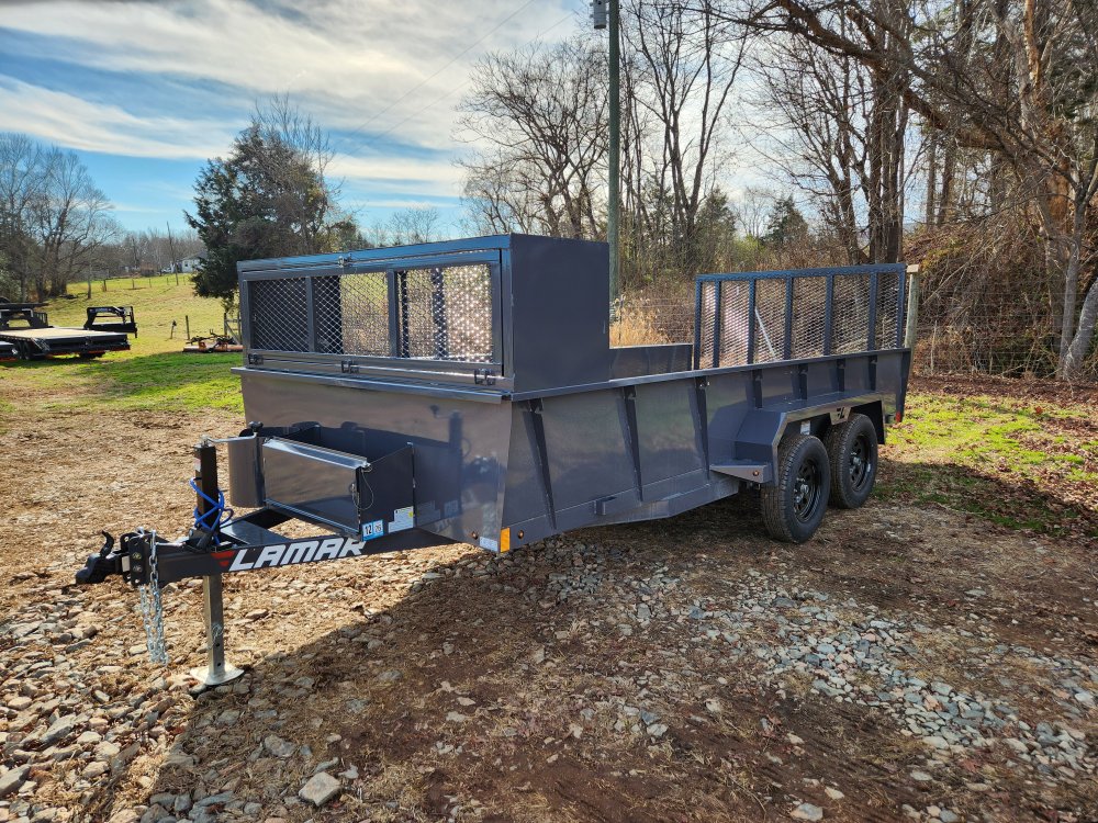 2026 Lamar 83x16 7k Utility w/ 24" Solid Sides, Tool Cage, Fuel Can Rack, Water Cooler Rack and Trim