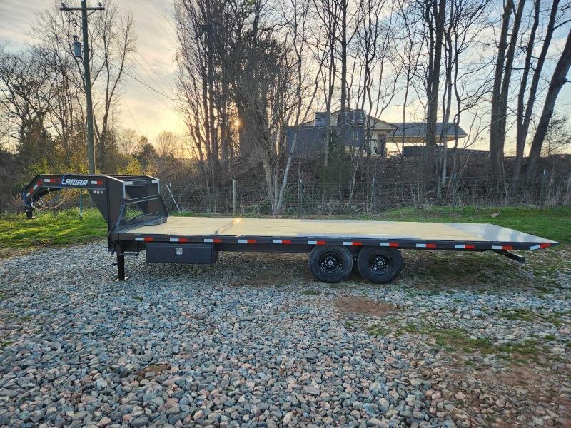 2026 Lamar 102x24 14k Gooseneck Deckover Tilt w/ Winch Plate and Solar Charger