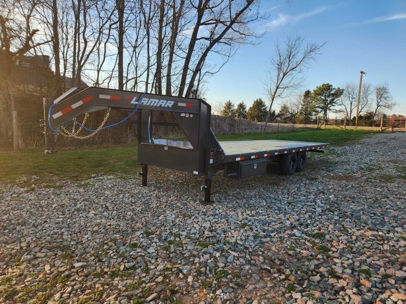 2026 Lamar 102x24 14k Gooseneck Deckover Tilt w/ Winch Plate and Solar Charger