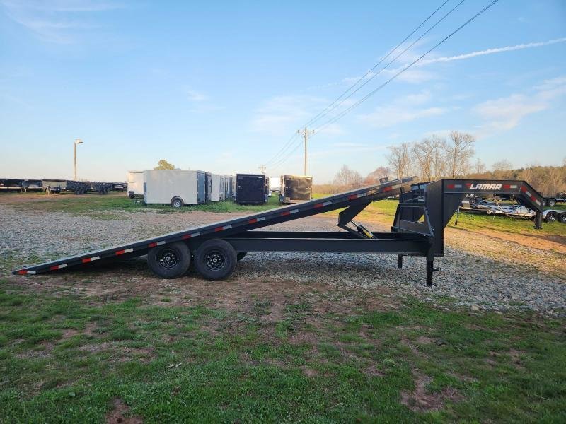 2026 Lamar 102x24 14k Gooseneck Deckover Tilt w/ Winch Plate and Solar Charger