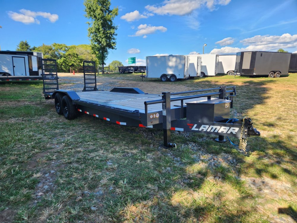 2026 Lamar Trailers 102x24 14k Equipment Hauler w/ Driver Over Fenders, Toolbox and Stand-Up Ramps