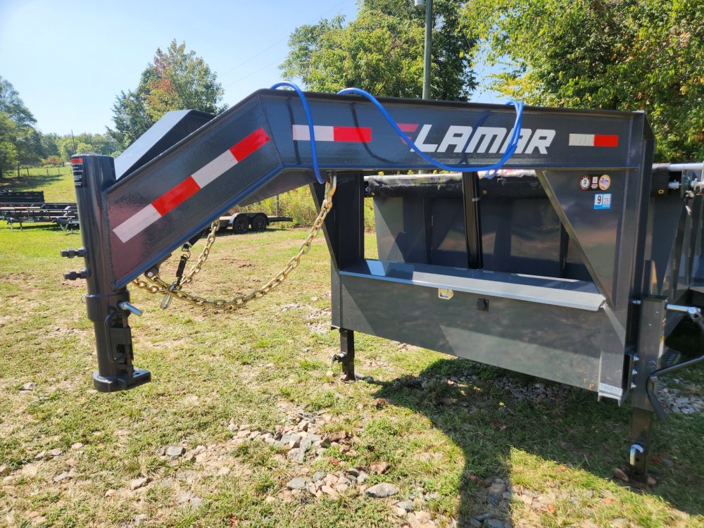 2026 Lamar Trailers 7x16 21k Gooseneck Telescopic Dump w/ 14 Ply Tires, Wireless Remote, 2 Batteries