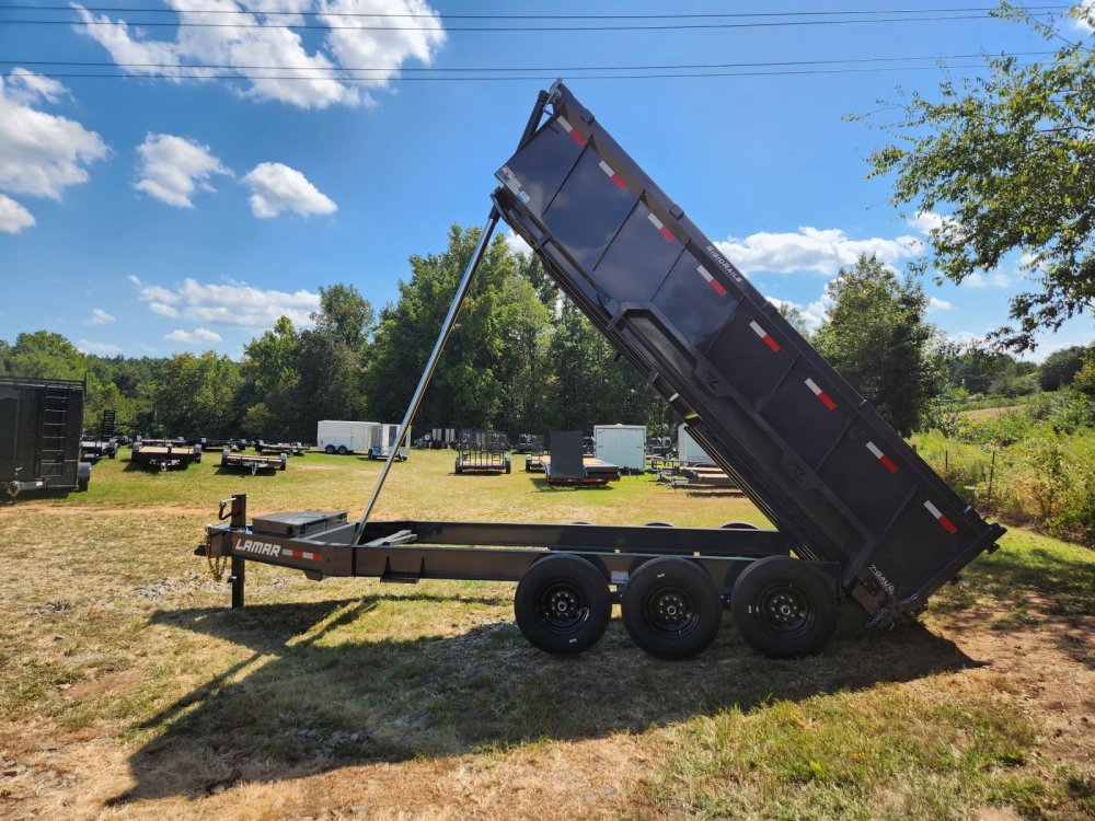 2026 Lamar Trailers 7x16 21k Telescopic Dump w/ Wireless Remote, Solar Charger, 2 Batteries and 36" 