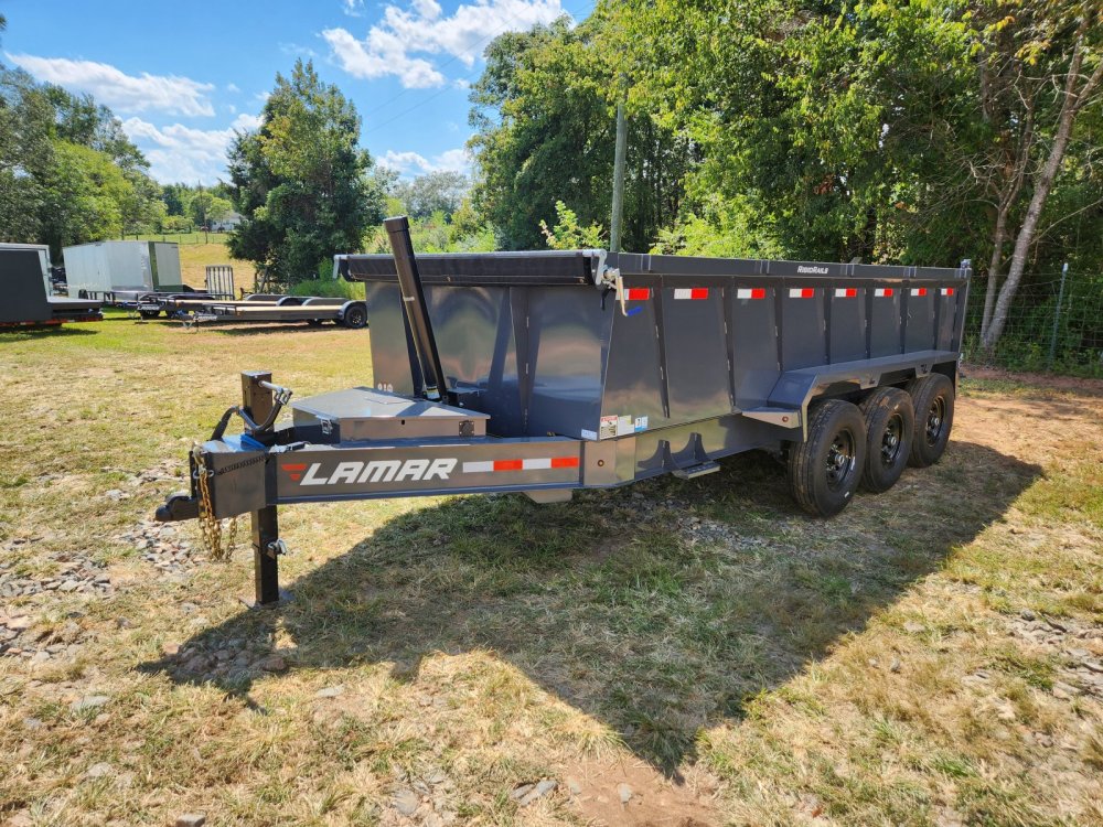 2026 Lamar Trailers 7x16 21k Telescopic Dump w/ Wireless Remote, Solar Charger, 2 Batteries and 36" 