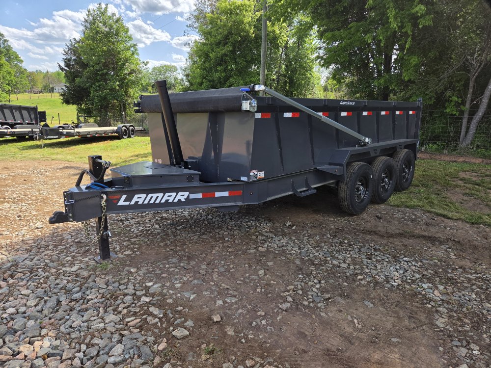 2026 Lamar Trailers 7x16 21k Telescopic Dump w/ Upgraded Tarp, Wireless Remote, Solar Charger, 2 Bat