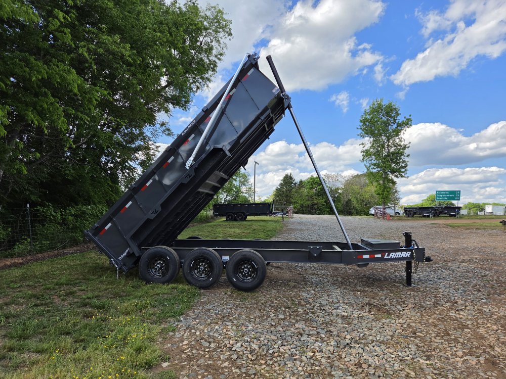 2026 Lamar Trailers 7x16 21k Telescopic Dump w/ Upgraded Tarp, Wireless Remote, Solar Charger, 2 Bat