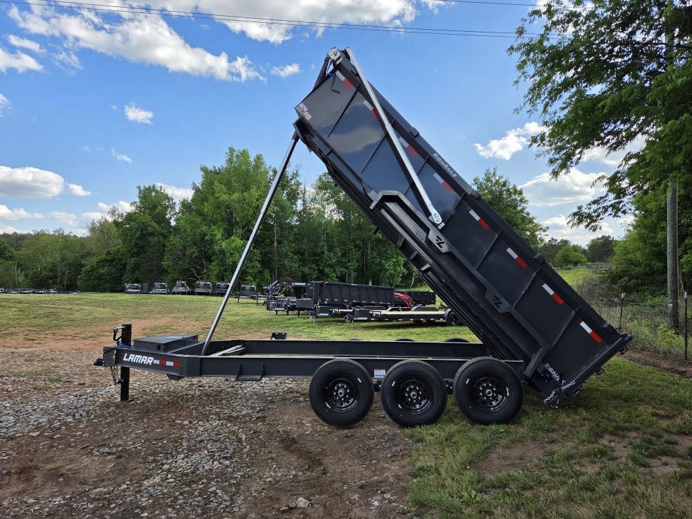 2026 Lamar Trailers 7x16 21k Telescopic Dump w/ Upgraded Tarp, Wireless Remote, Solar Charger, 2 Bat