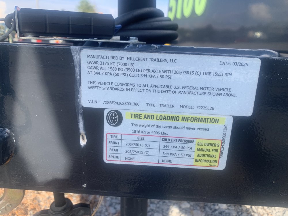 2025 Hillcrest 7' x 22+2 7K Equipment Trailer - 4,005 LB Payload