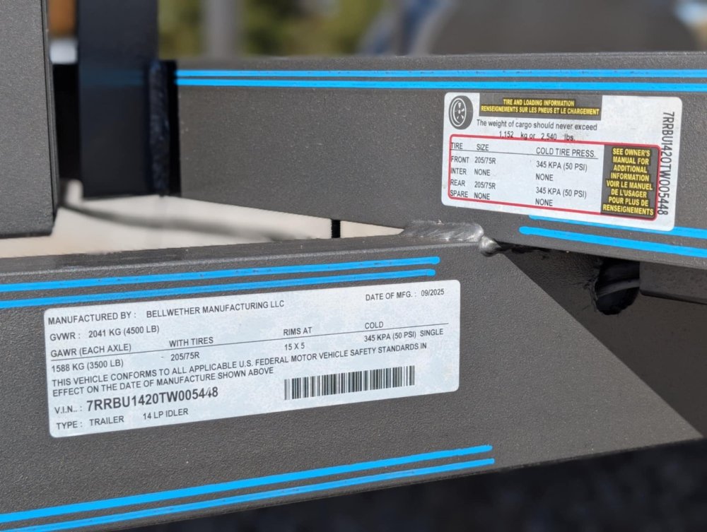 2026 Bellwether 77"X14' IDLER UTILITY 3.5K