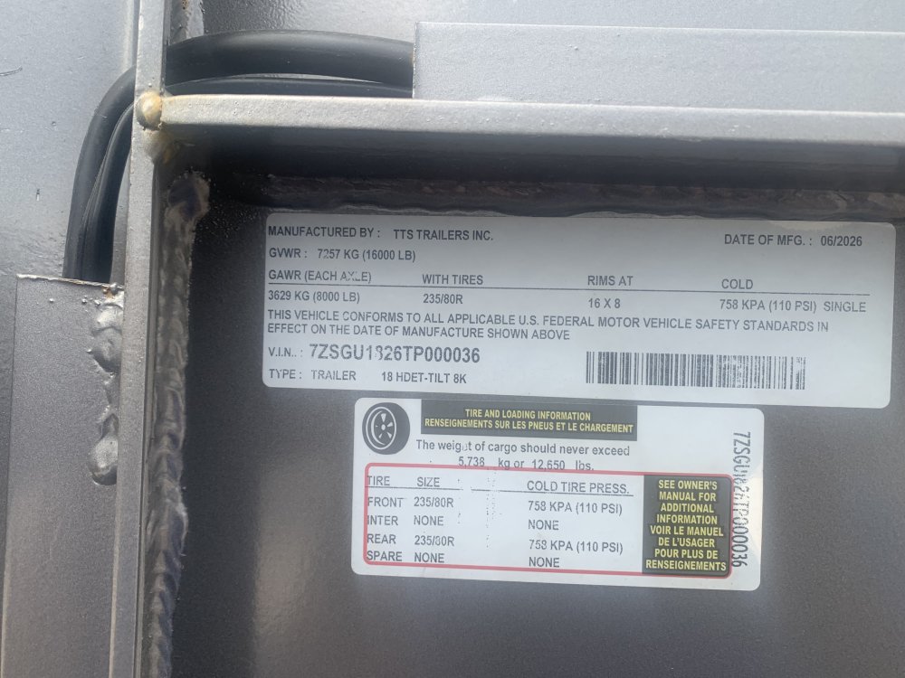 2026 TTS Premier 18' 16K Heavy-Duty Gooseneck Tilt Equipment Trailer