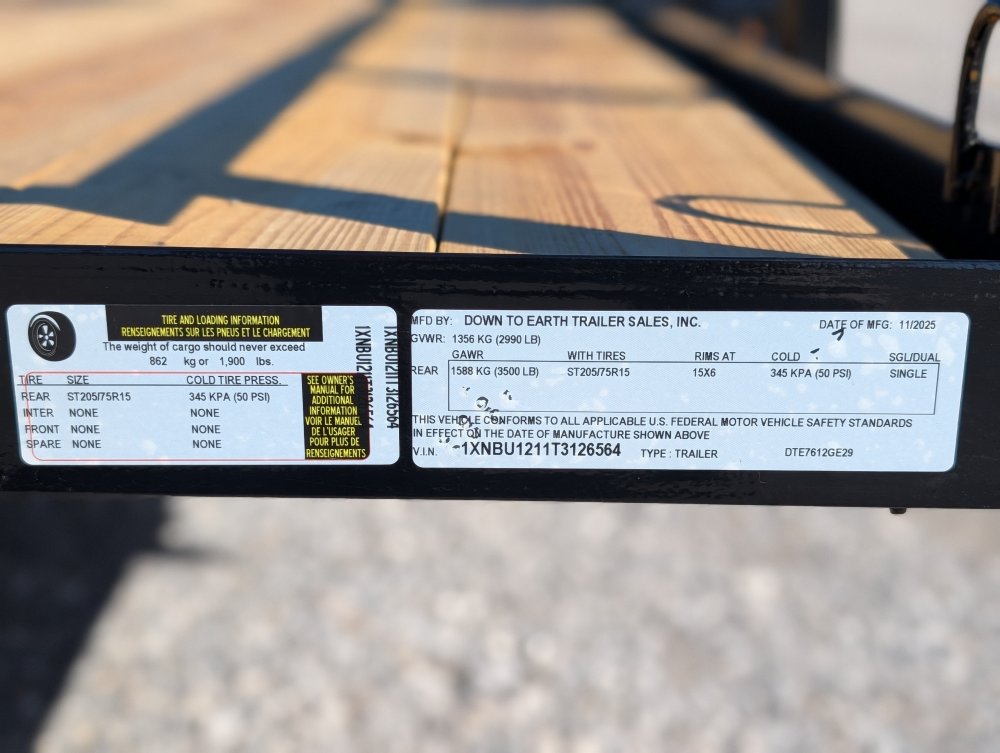 2026 Down 2 Earth 76"X12' Angel Series 3.5K