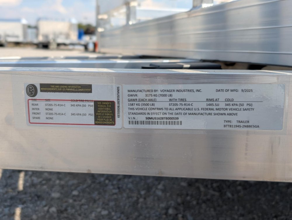 2026 Bear Track 81"X16' TA Utility 7K