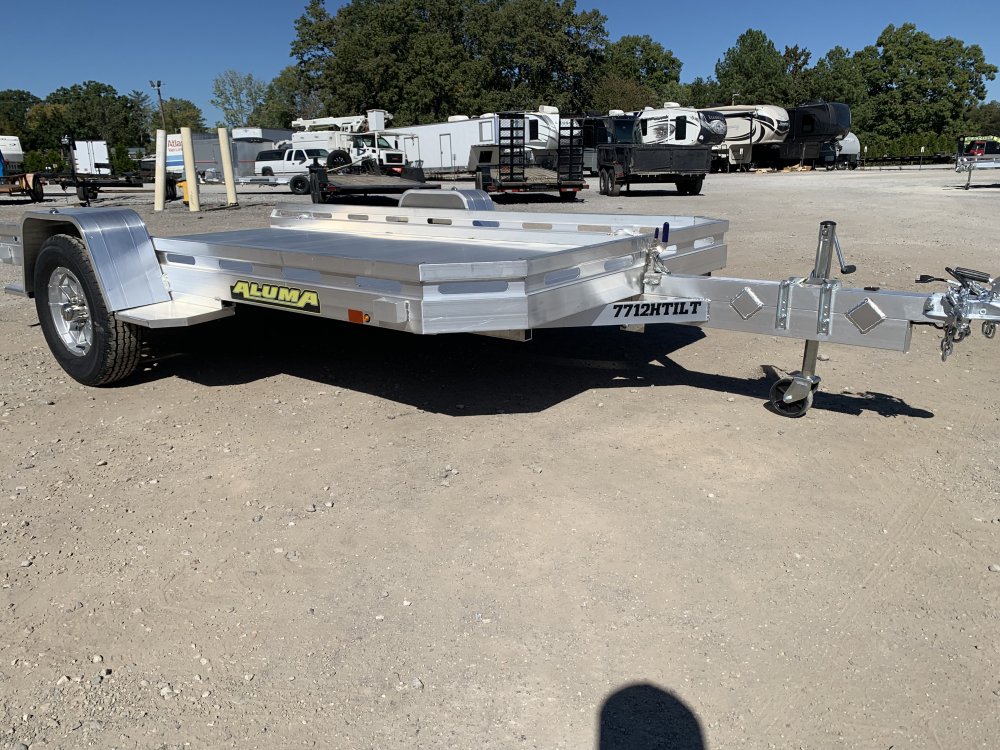 2027 Aluma 77" x 12' Aluminum Tilt Utility Trailer - 2,990 LB GVWR - 2,340 LB Payload