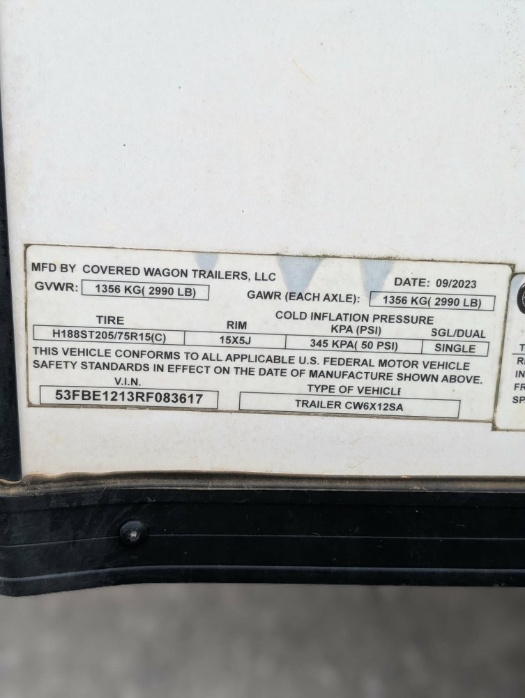 Repo - 2024 Covered Wagon 6'X12' SA Enclosed