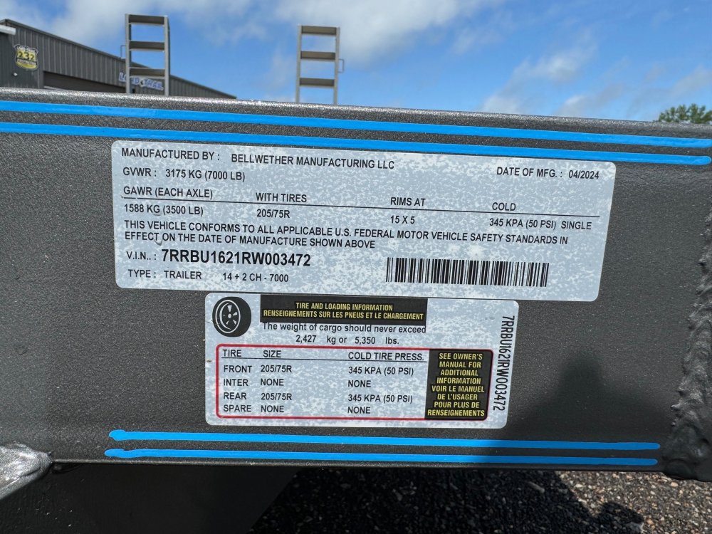 83"x16' Bellwether MFG