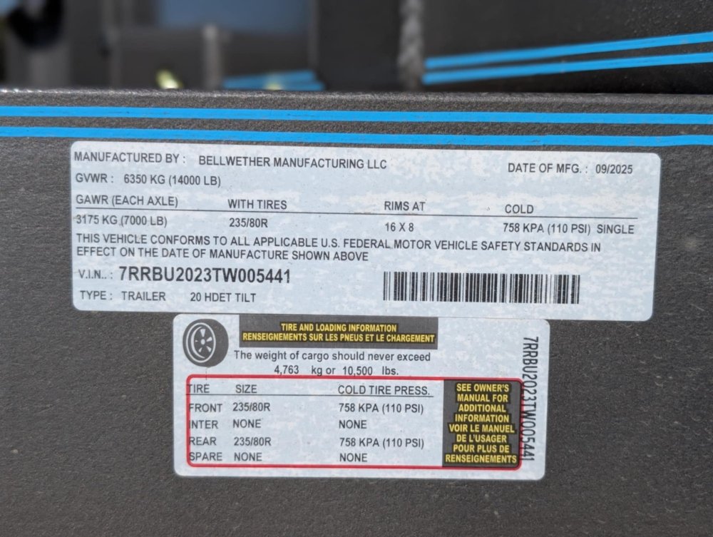 2026 Bellwether 83'X20' HDET 7K TILT