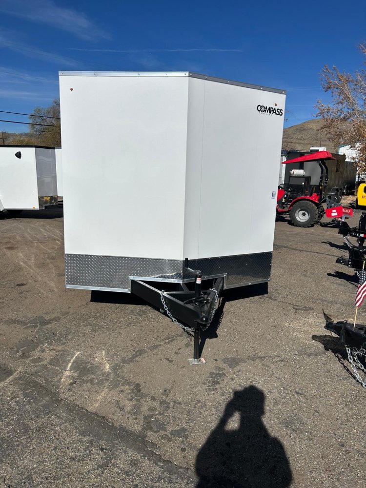 8.5x16 Indigo DLX Flat Top V-Nose Enclosed Cargo Trailer - White | D1 Trailers Carson City, NV