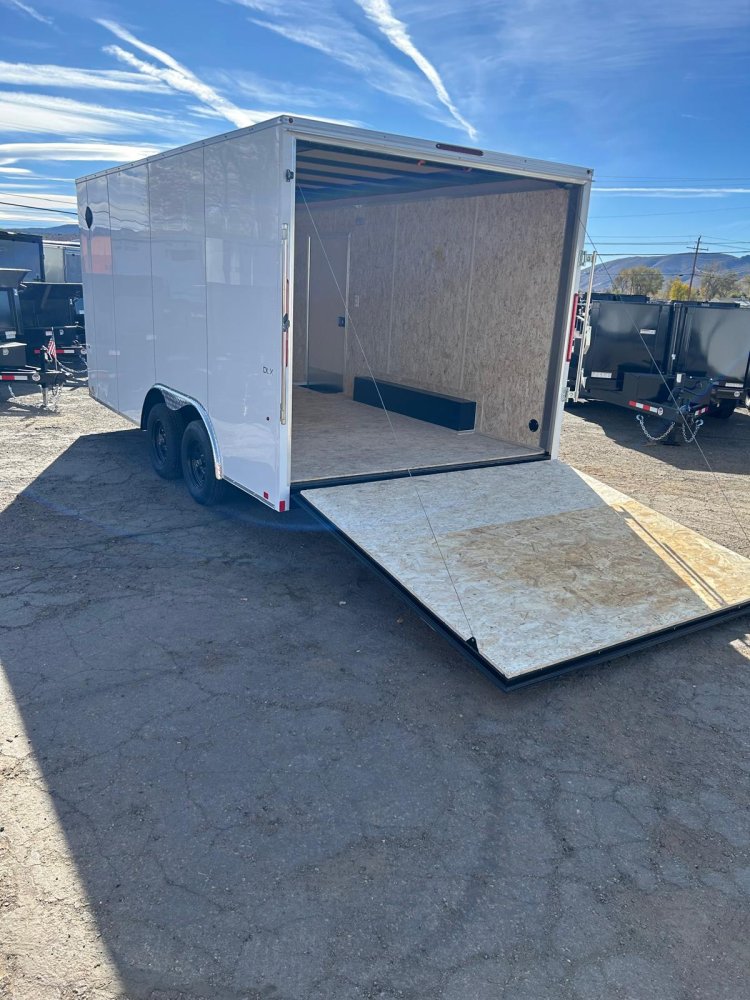 8.5x16 Indigo DLX Flat Top V-Nose Enclosed Cargo Trailer - White | D1 Trailers Carson City, NV