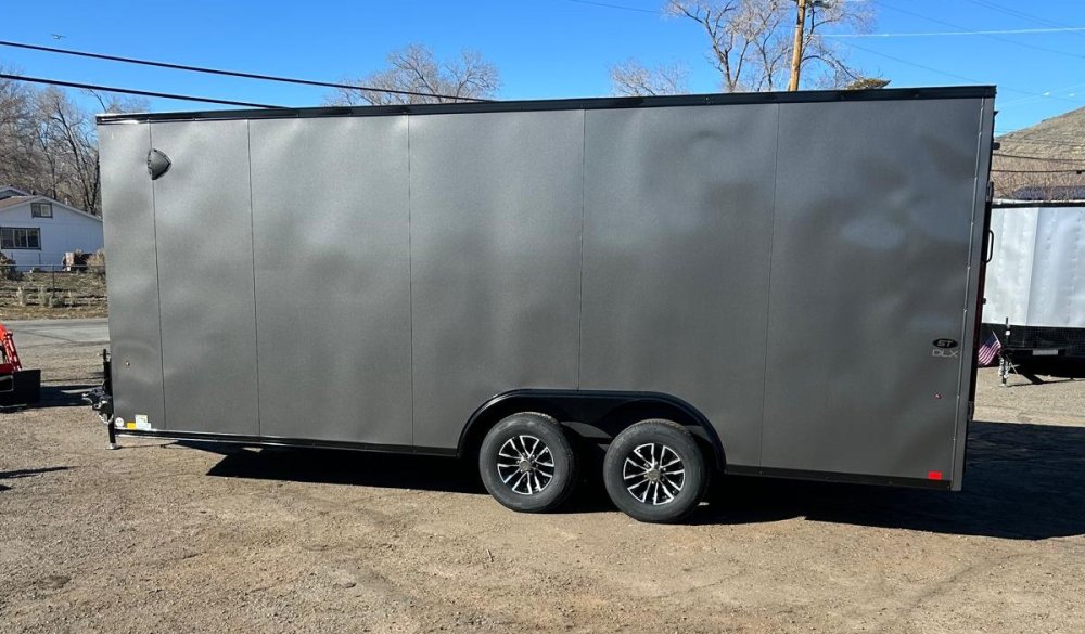 8.5x20 ST DLX Flat Top V-Nose Enclosed Car Hauler - Charcoal/Black Trim | D1 Trailers Carson City, N