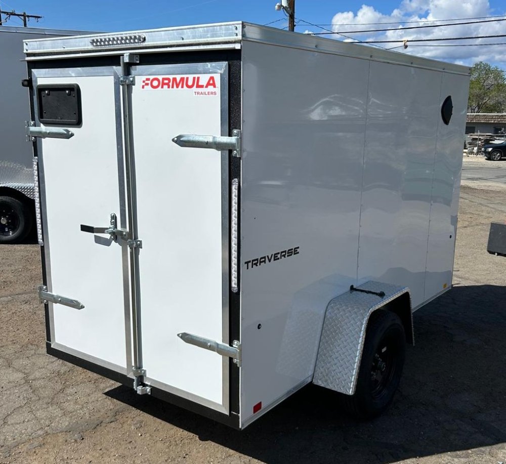 5x10 Traverse Flat Top V-Nose Enclosed Trailer - 3K GVWR - White | Carson City, NV