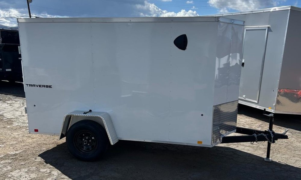 5x10 Traverse Flat Top V-Nose Enclosed Trailer - 3K GVWR - White | Carson City, NV