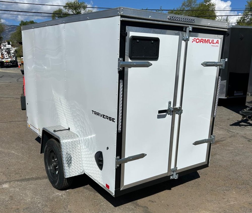 5x10 Traverse Flat Top V-Nose Enclosed Trailer - 3K GVWR - White | Carson City, NV