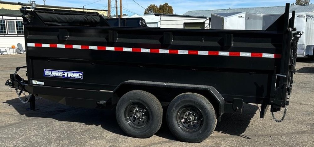 7x14 Sure-Trac HD Low Profile Telescopic Dump Trailer - 14K GVWR - Black | Carson City, NV