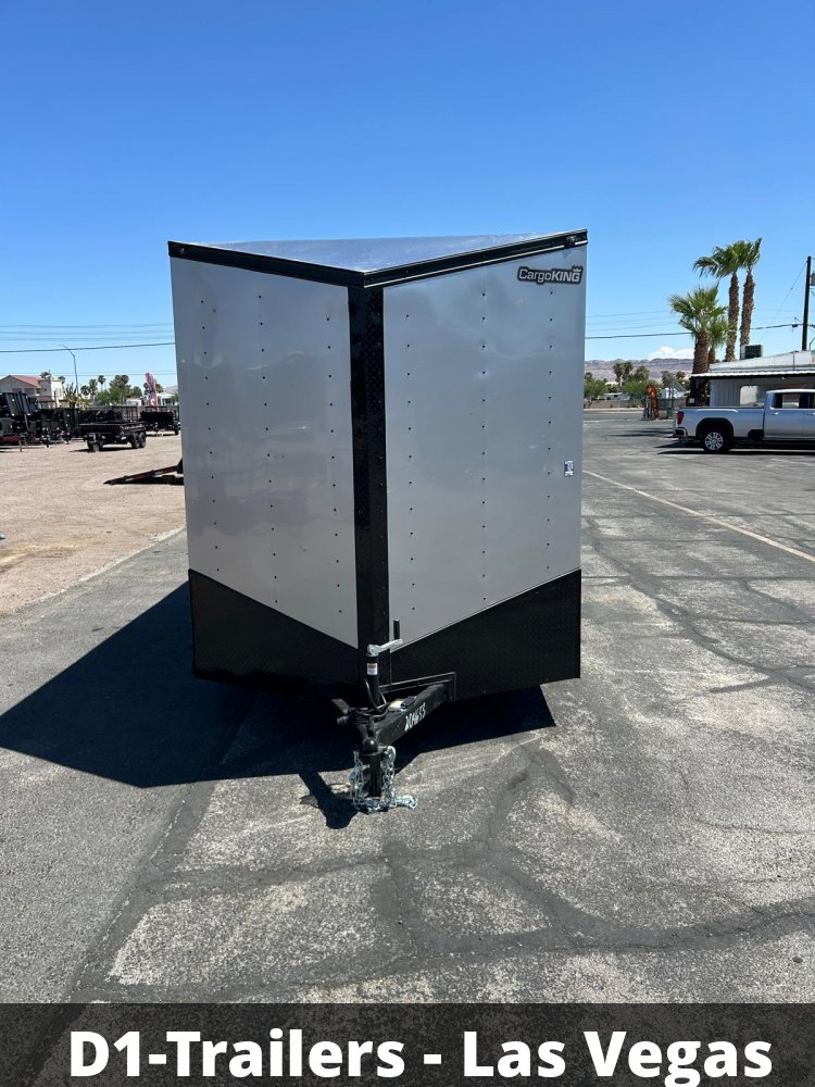 7x14 Cargo King Enclosed Trailer - Diamond Ice & Indigo Blue | Premium Two-Tone Finish