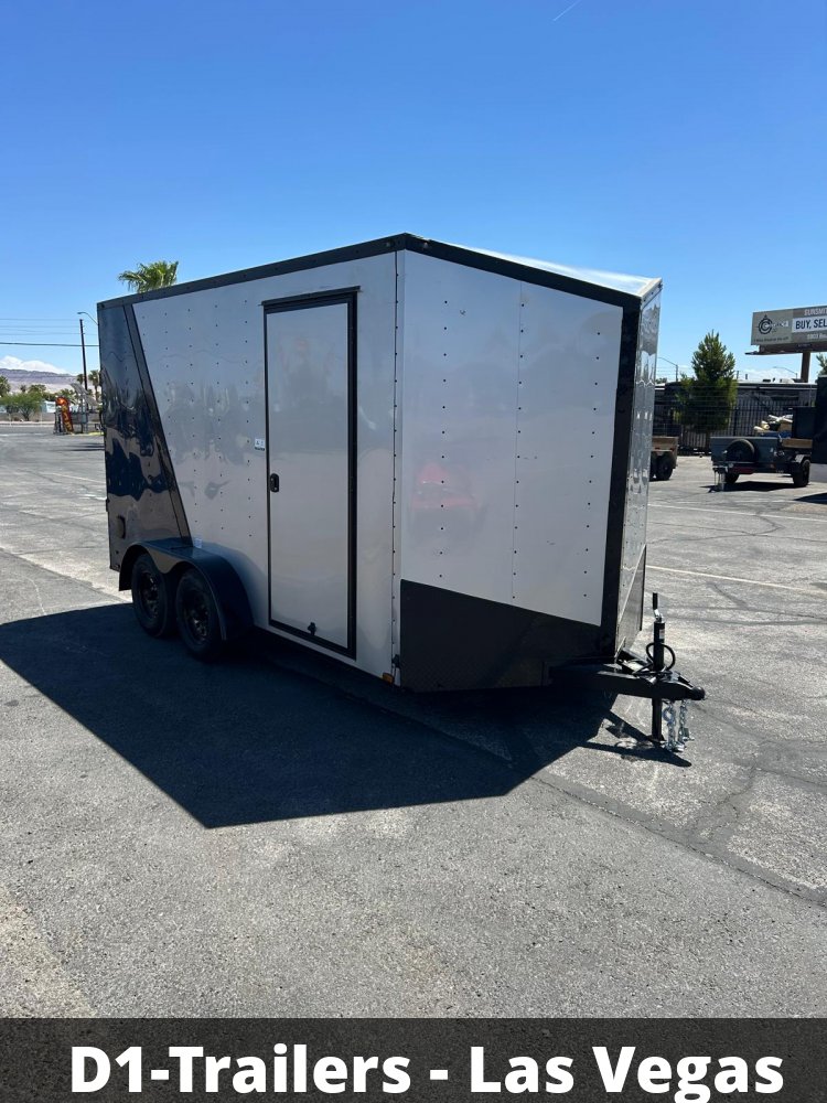 7x14 Cargo King Enclosed Trailer - Diamond Ice & Indigo Blue | Premium Two-Tone Finish