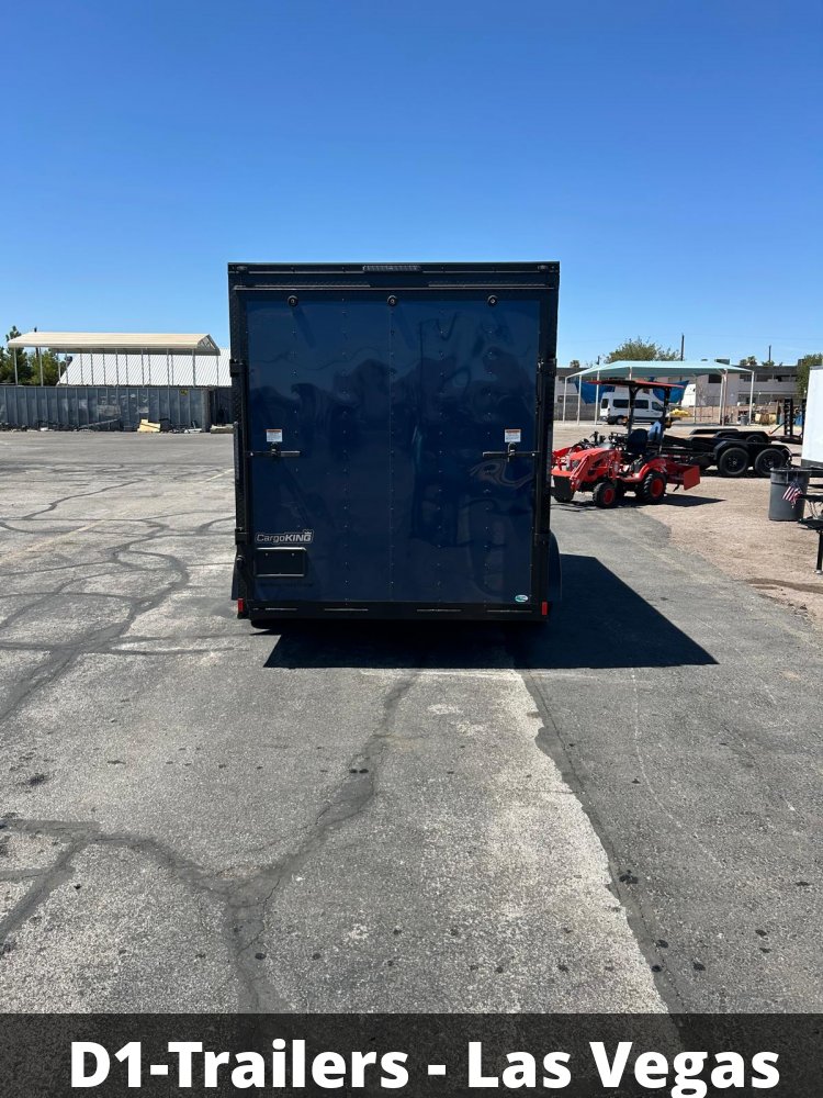 7x14 Cargo King Enclosed Trailer - Diamond Ice & Indigo Blue | Premium Two-Tone Finish
