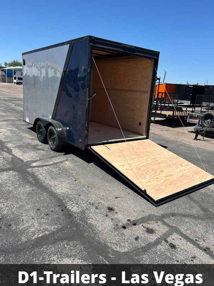 7x14 Cargo King Enclosed Trailer - Diamond Ice & Indigo Blue | Premium Two-Tone Finish