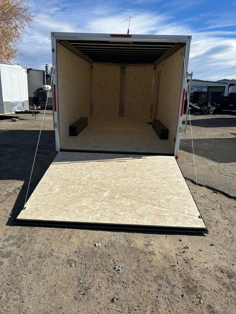 8.5x16 Indigo DLX Flat Top V-Nose Car Hauler Trailer - White | D1 Trailers Carson City, NV