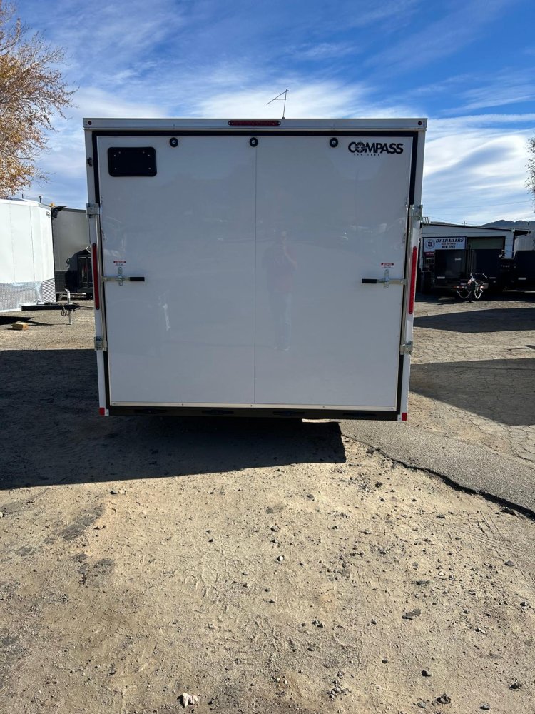 8.5x16 Indigo DLX Flat Top V-Nose Car Hauler Trailer - White | D1 Trailers Carson City, NV