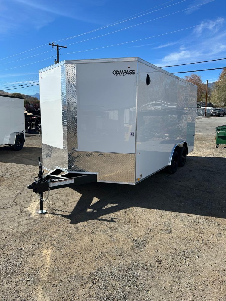 8.5x16 Indigo DLX Flat Top V-Nose Car Hauler Trailer - White | D1 Trailers Carson City, NV