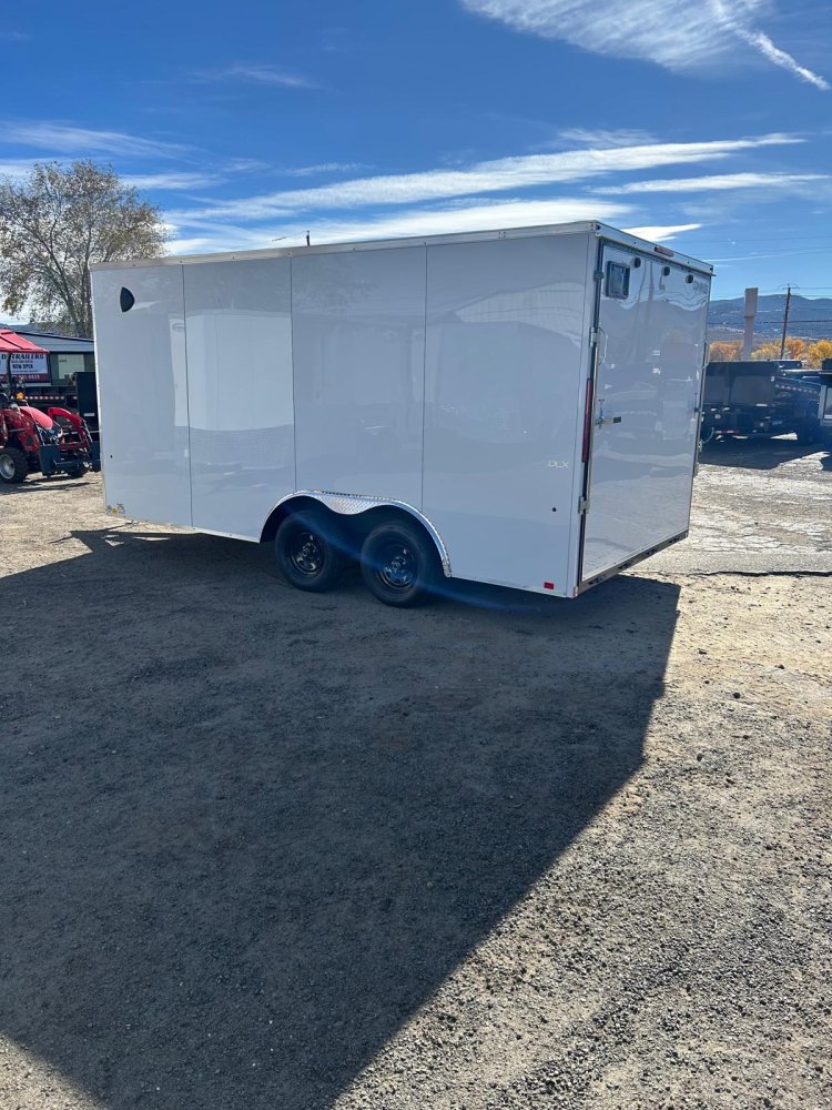 8.5x16 Indigo DLX Flat Top V-Nose Car Hauler Trailer - White | D1 Trailers Carson City, NV
