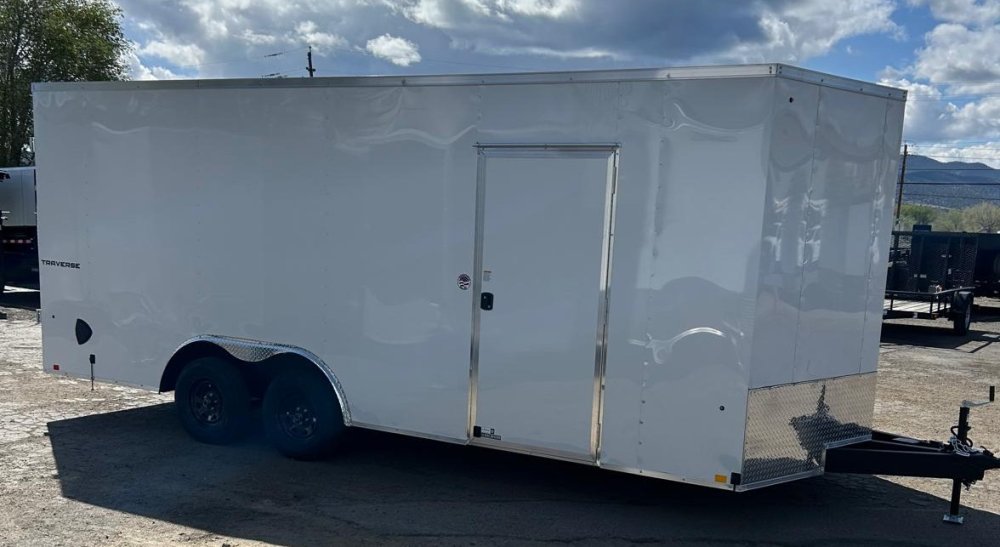 8.5x20 Traverse Flat Top V-Nose Enclosed Trailer - 7K GVWR - White | Carson City, NV