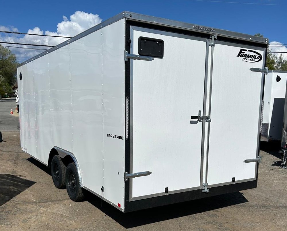 8.5x20 Traverse Flat Top V-Nose Enclosed Trailer - 7K GVWR - White | Carson City, NV