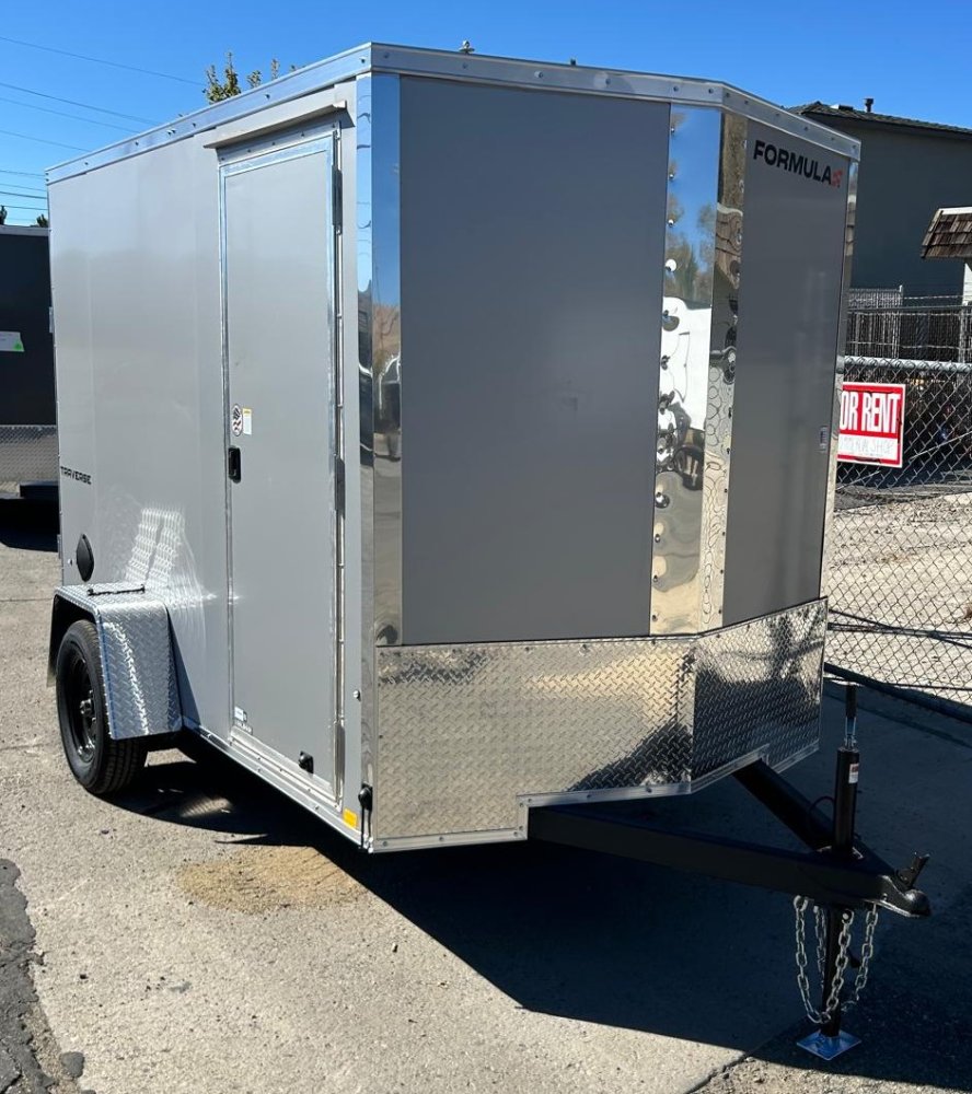 6×10 Formula Traverse V-Nose Enclosed Trailer - Silver Composite