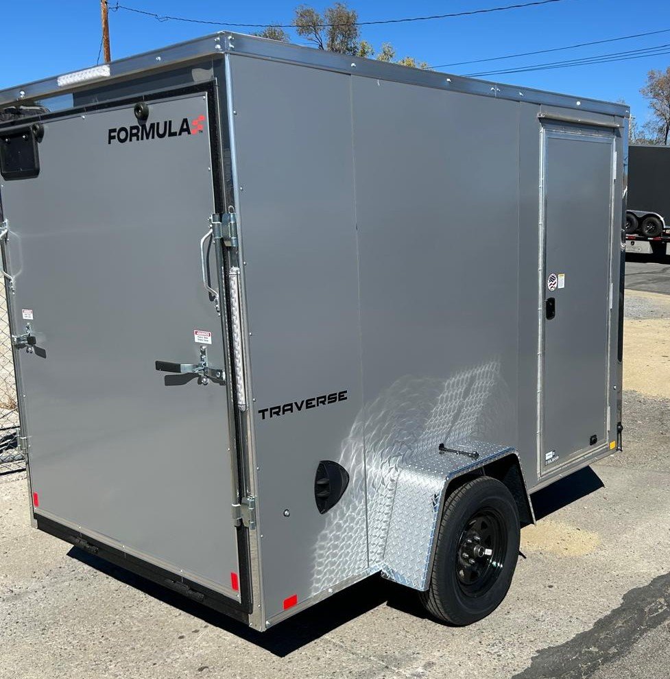 6&times;10 Formula Traverse V-Nose Enclosed Trailer - Silver Composite