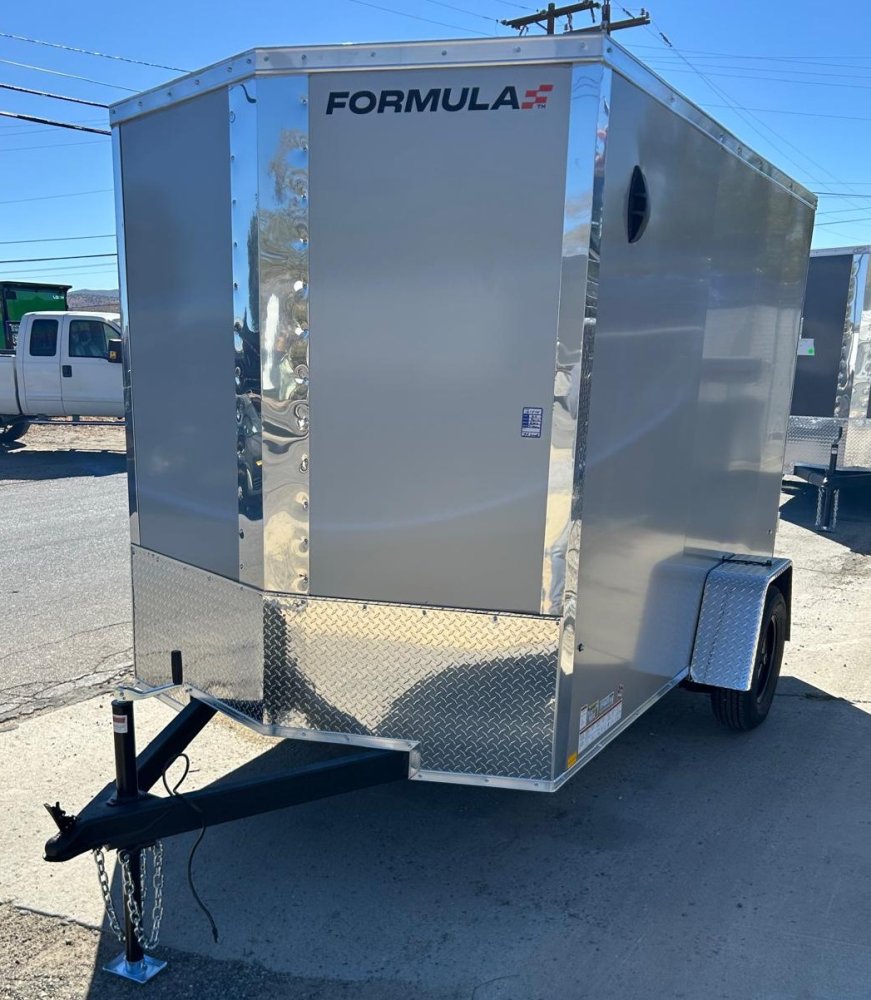 6&times;10 Formula Traverse V-Nose Enclosed Trailer - Silver Composite