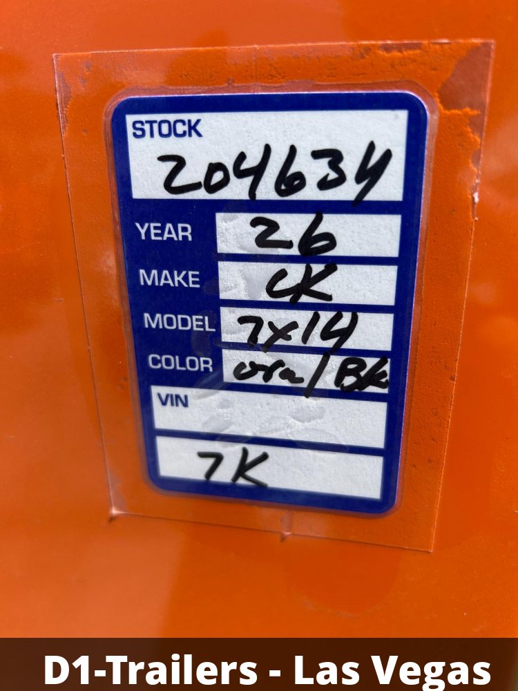 7x14 Cargo King Enclosed Trailer - Schneider Orange with Blackout Package
