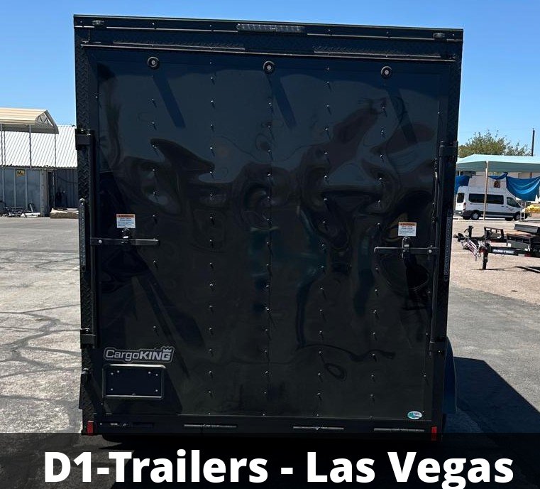 7x14 Cargo King Enclosed Trailer - Schneider Orange with Blackout Package