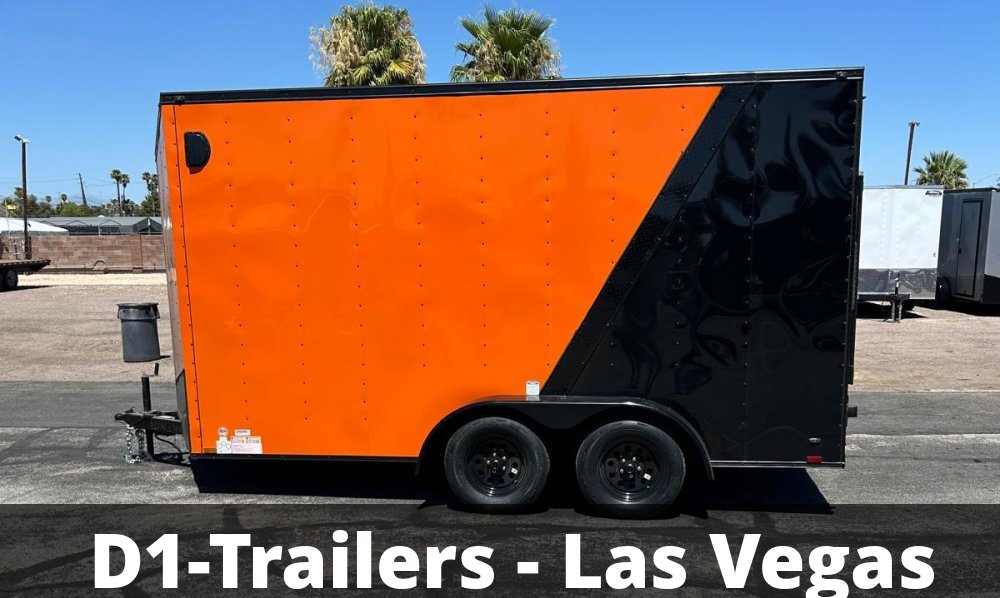 7x14 Cargo King Enclosed Trailer - Schneider Orange with Blackout Package