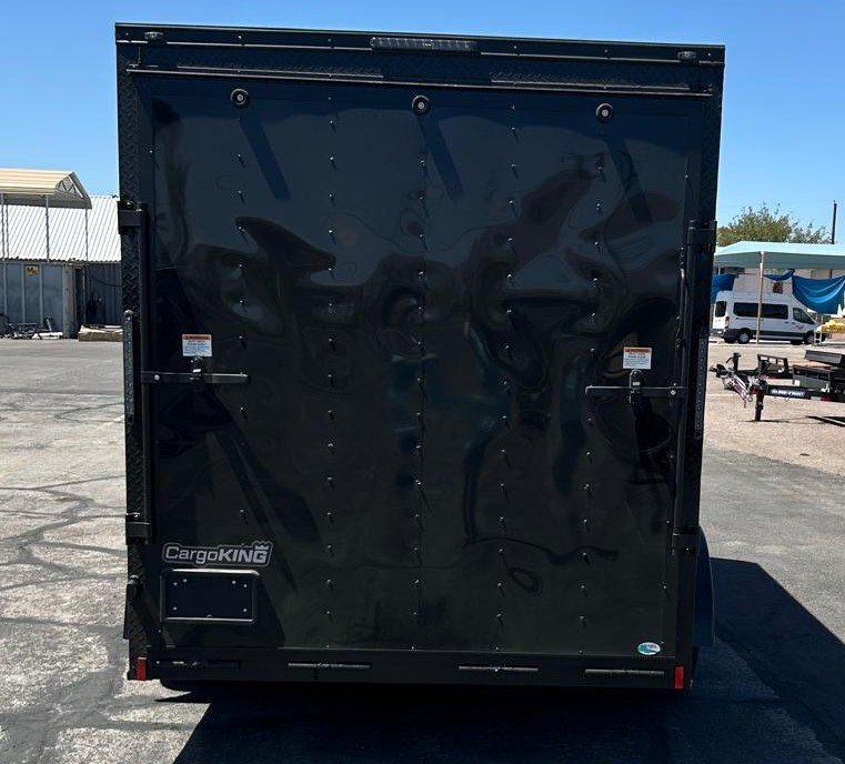 7x14 Cargo King Enclosed Trailer - Schneider Orange with Blackout Package