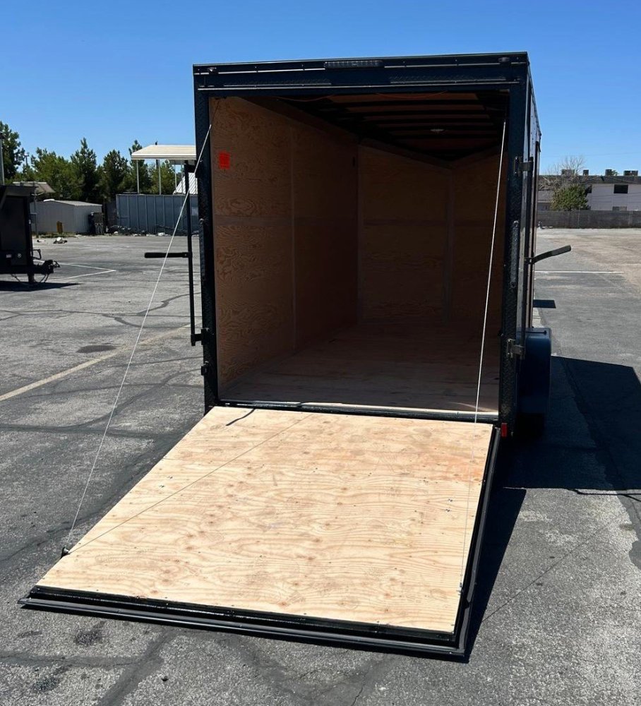 7x14 Cargo King Enclosed Trailer - Schneider Orange with Blackout Package