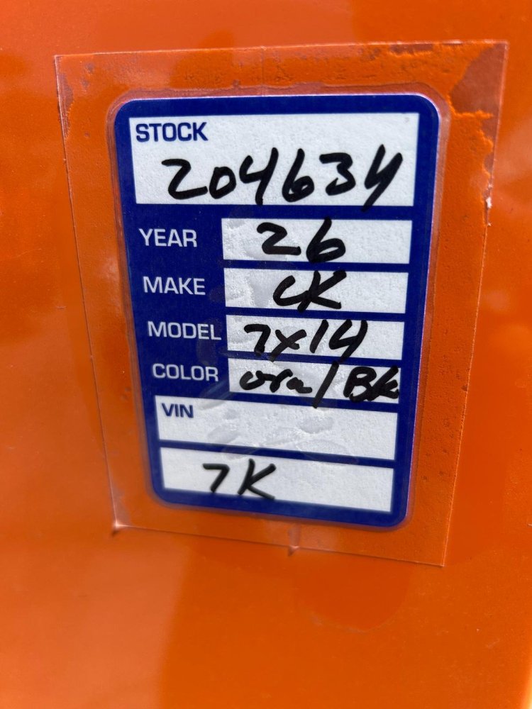 7x14 Cargo King Enclosed Trailer - Schneider Orange with Blackout Package